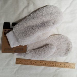 North Face Ridge Fleece Mitt, White, L